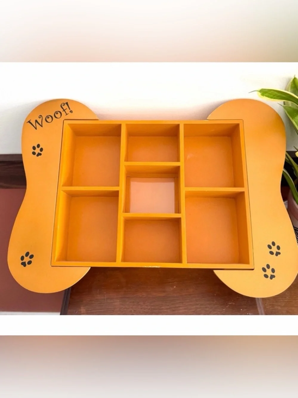 Dog Bone Shaped Collection Shelf Cubby Picture Frame Wall Hanging Shadow Box